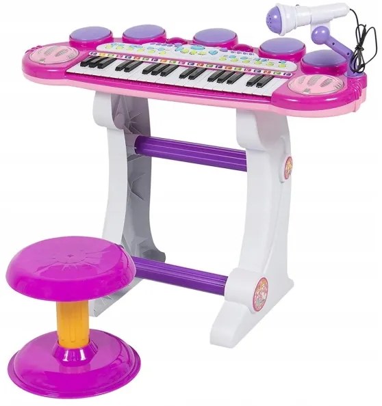 Elektronické piáno s mikrofónom a stoličkou 37 kláves