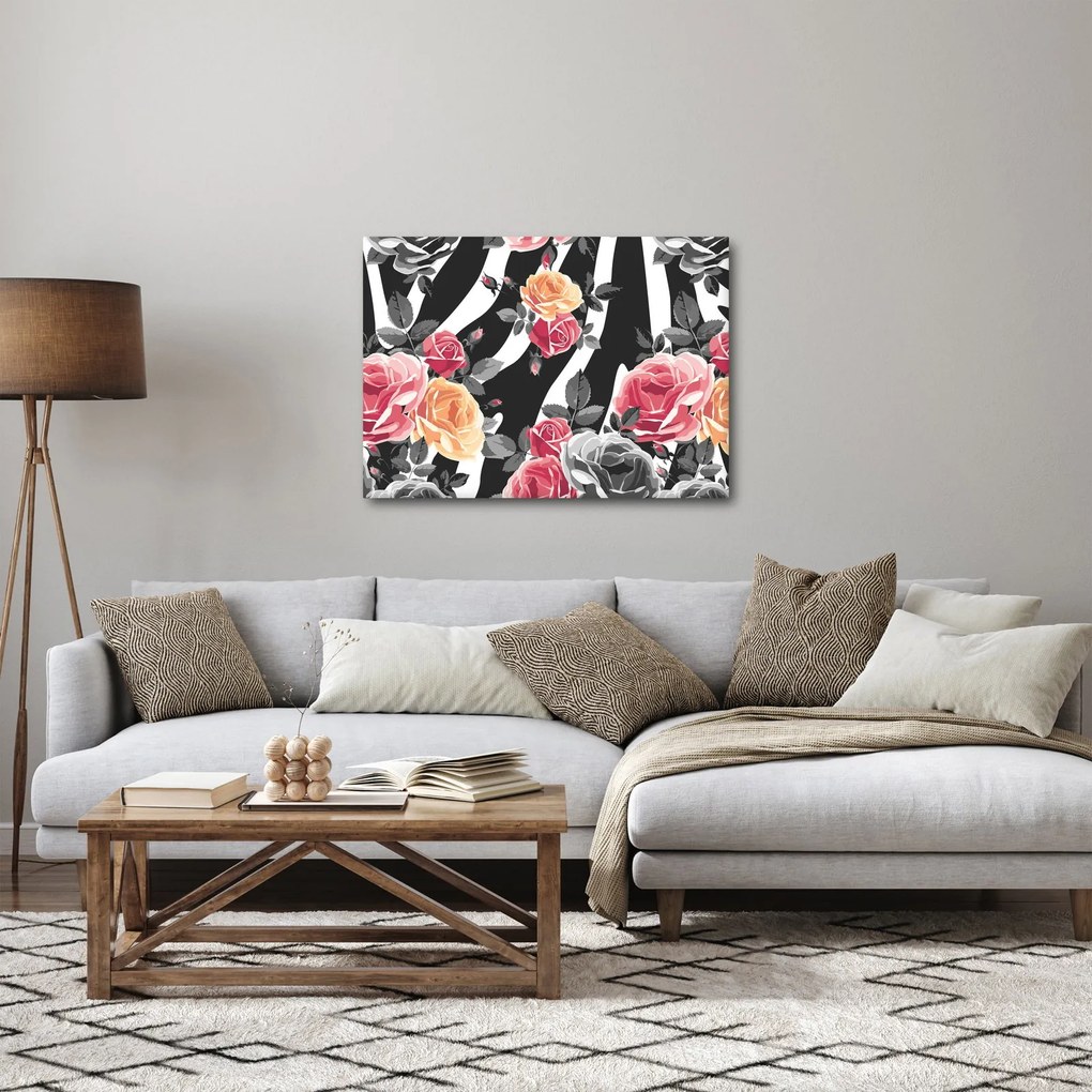 Obraz rozkvitnutých ruží (70x50 cm)