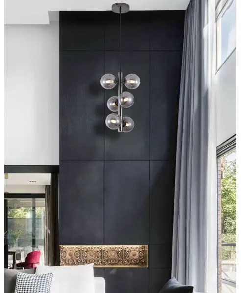 Wofi 6014-605W - LED Luster na lanku VILLA 6xG9/3W/230V čierna