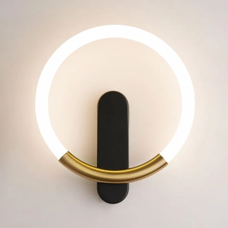 Toolight Toolight, LED nástenné svietidlo 25x29cm, 7W, 3000K, LHJ068-W C, čierna-zlatá matná, OSW-60036