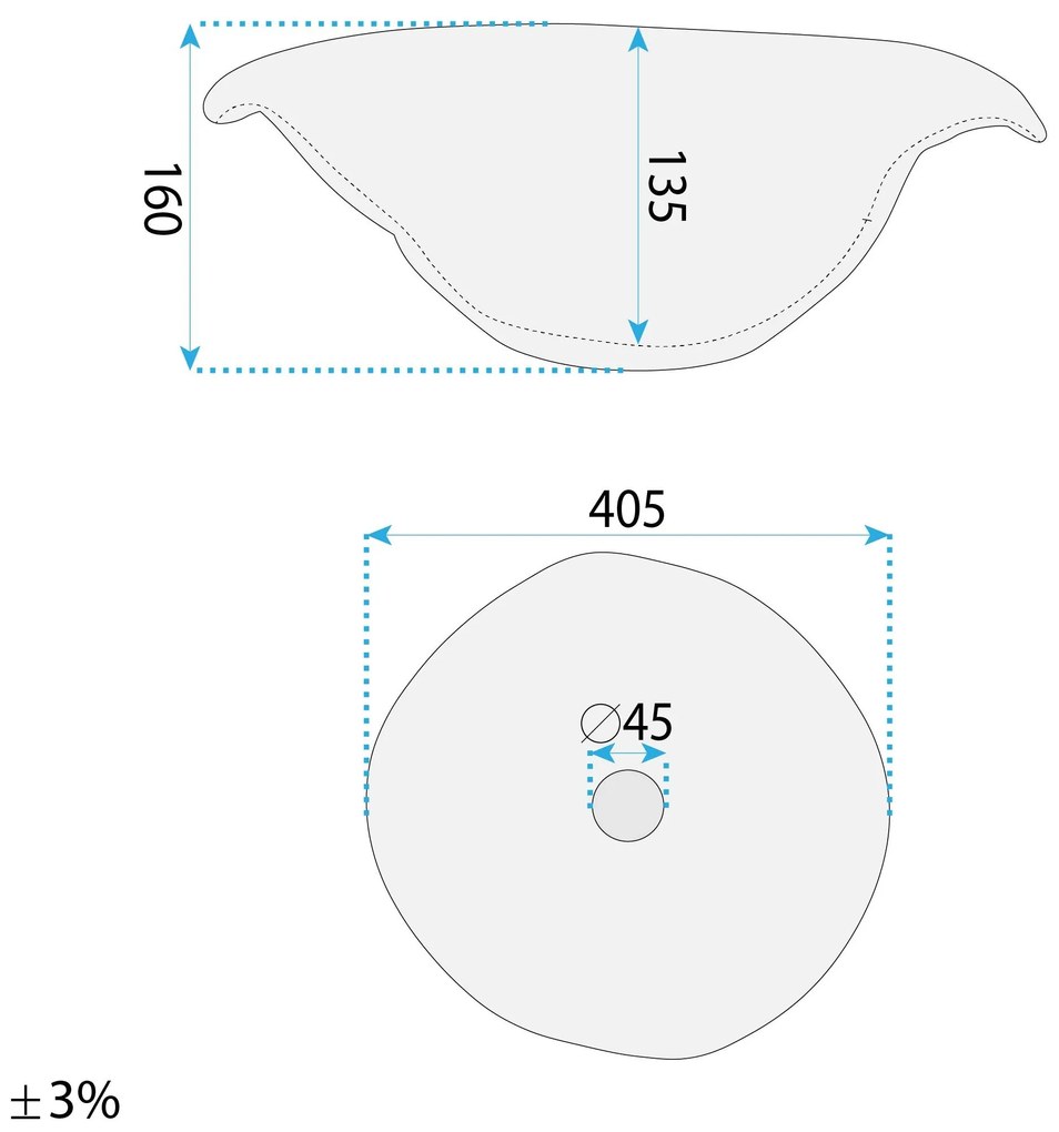 Rea ART, keramické umývadlo na dosku 400x390x160 mm, ručná výroba, model HM-34B, imitácia kemeňa-béžová, REA-U0609