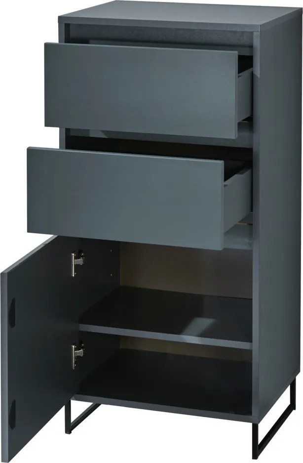 Komoda so šuplíkmi Cologne, 50 cm, antracitová