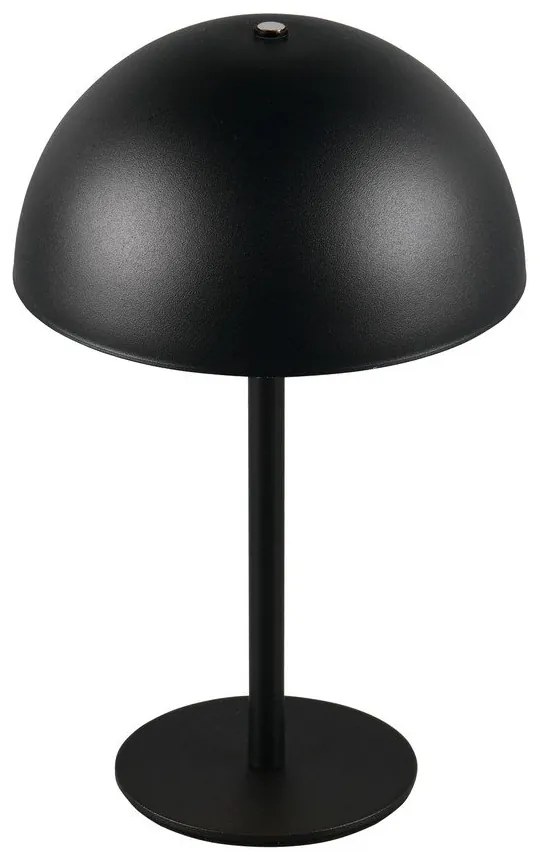 Matne čierna LED stolová lampa s kovovým tienidlom (výška 21 cm) Munoz – Trio