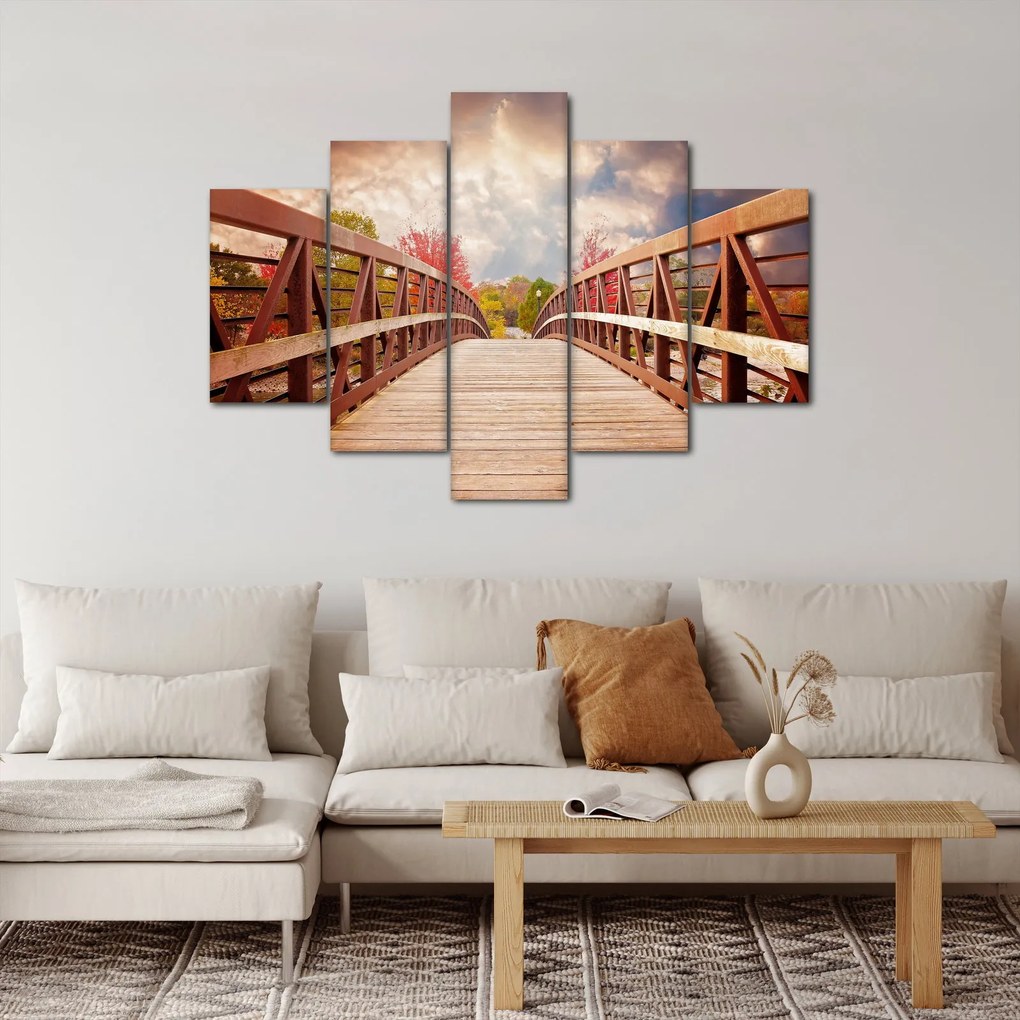 Obraz - drevený most (150x105 cm)