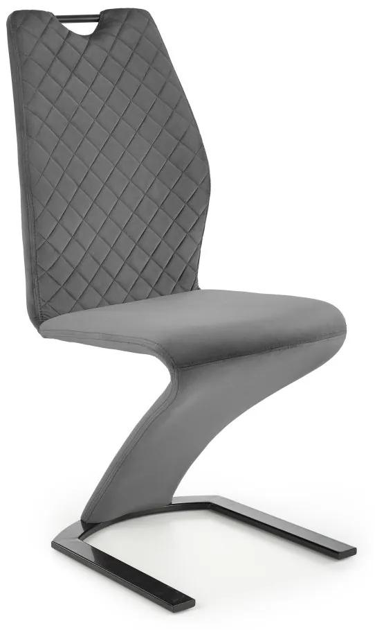 Jedálenská stolička GERDA – zamat, sivá