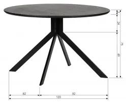 Čierny okrúhly jedálenský stôl BRUNO