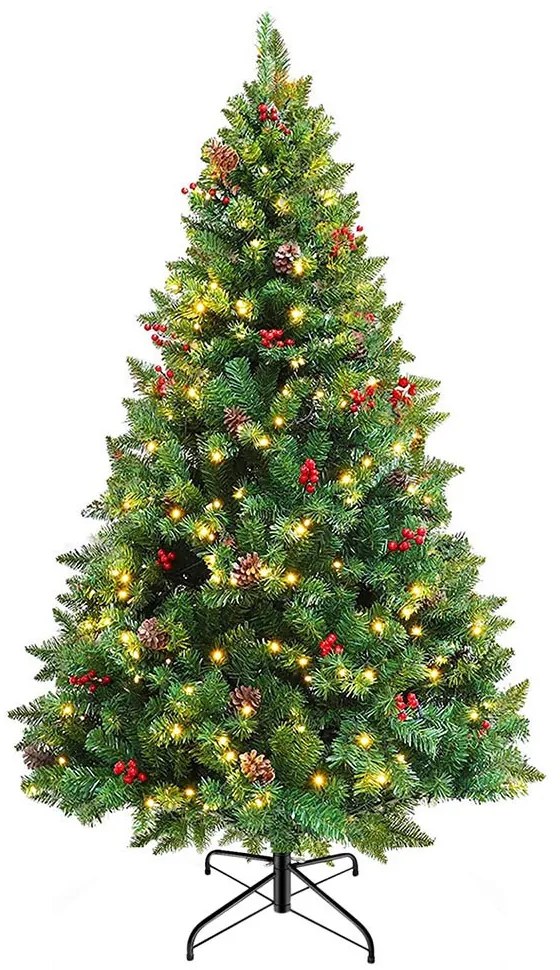 Vianočný stromček s LED diódami, rôzne typy, teplá biela, 260 LED- ov, 180 cm