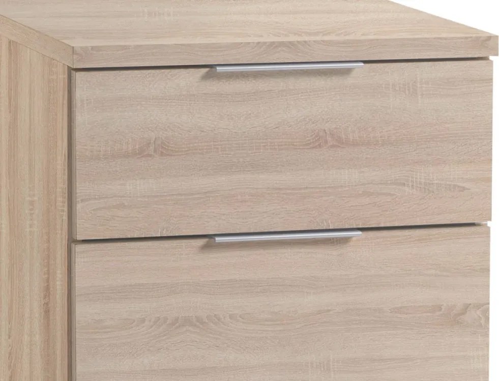 Nočný stolík/skrinka so 4 zásuvkami Smilla, výška 79 cm, dub sonoma