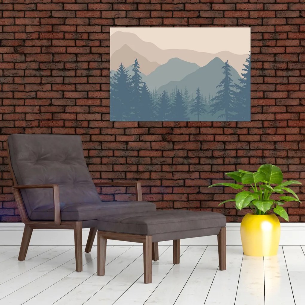 Obraz - Tyrkysové hory N⁰2 (90x60 cm)