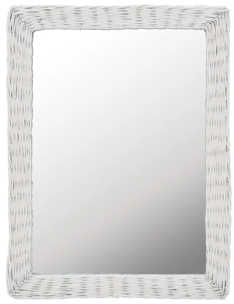 vidaXL Zrkadlo s prúteným rámom biele 60x80 cm