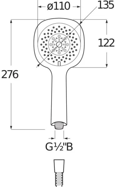 JIKA H3611X30044711 - Ručná sprcha CUBITO lesklý chróm