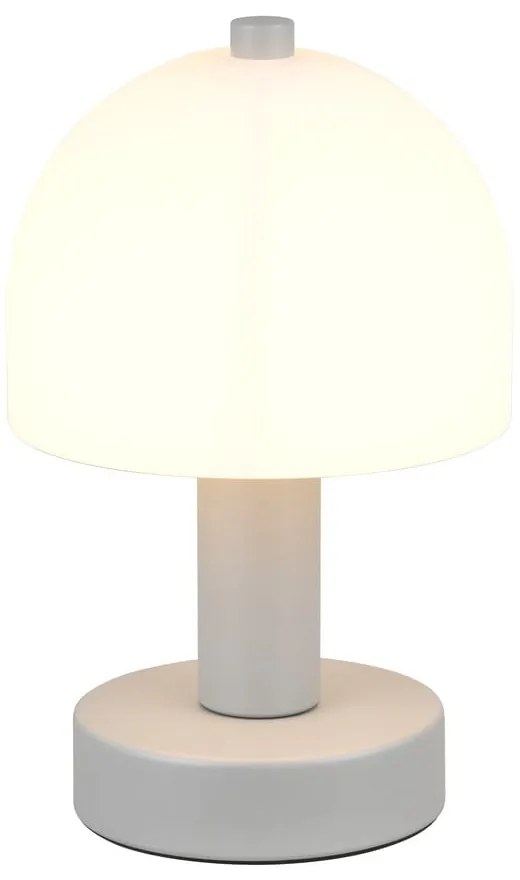 Sivá stolová lampa so skleneným tienidlom (výška 19 cm) Glenn – Trio