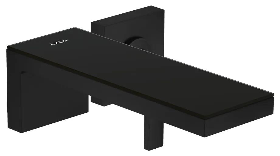 Axor MyEdition - Páková umývadlová batéria pod omietku, čierna matná/čierne sklo 47060670