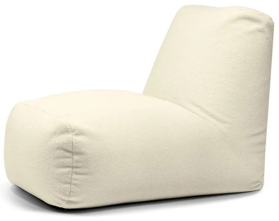 Krémový sedací vak z textílie buklé Tube – SLOWDOWN