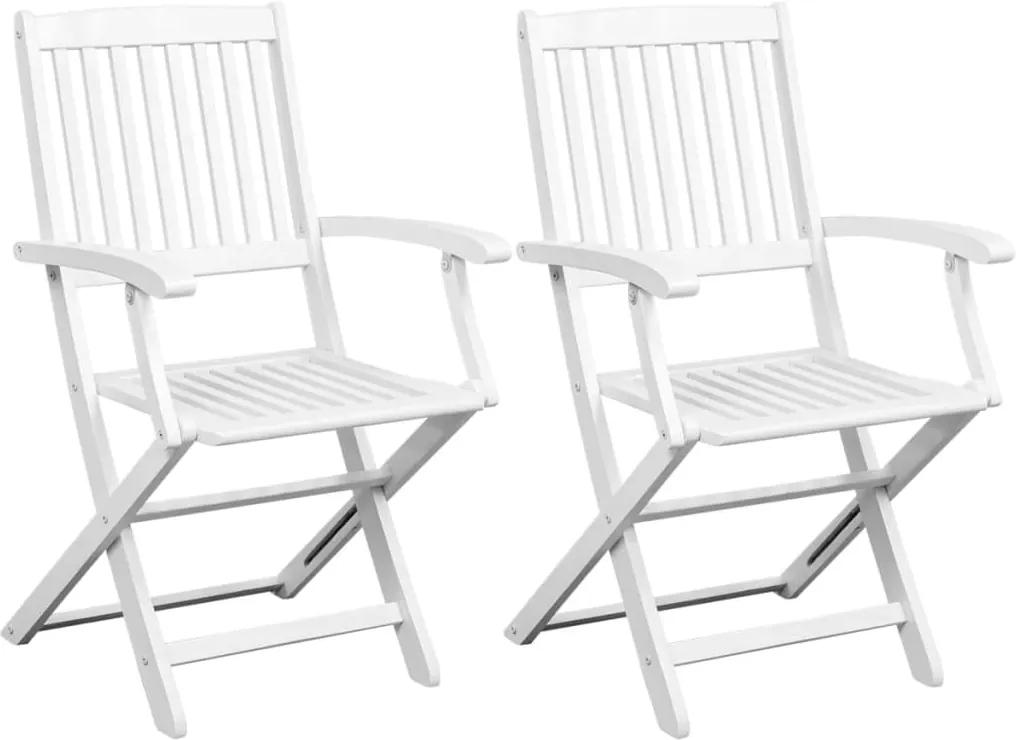 44048 Edco Jedálenské stoličky z akáciového dreva 2 ks biele