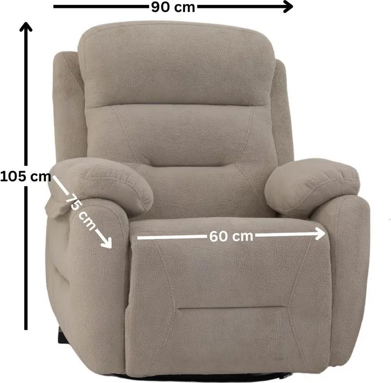 Polohovateľné kreslo Comforto E (krémová). Akcia -18%. Vlastná spoľahlivá doprava až k Vám domov. 1145371