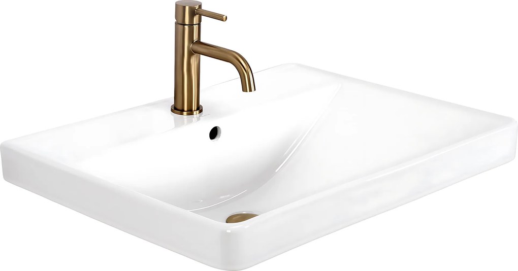 Rea Alisha, zápustné keramické umývadlo 610x480x195 mm, biela lesklá, REA-U8424