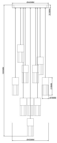 Zuma Line 003064-034738 - LED závesný luster na lanku IGGLY LED/50W/230V zlatý