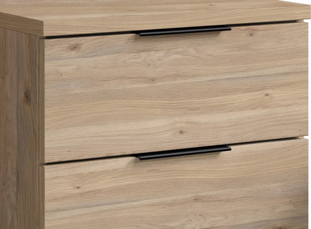 Nočný stolík s 3 zásuvkami Smilla, výška 61 cm, dub mauvella