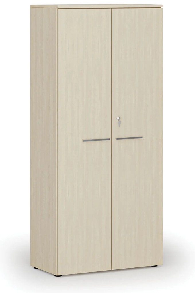 Kancelárska skriňa s dverami PRIMO WOOD, 800 x 420 x 1781 mm, breza