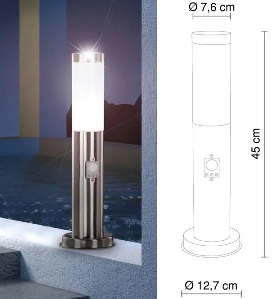 Globo 3158S - Vonkajšia lampa so senzorom DACIA E27/60W/230V IP44