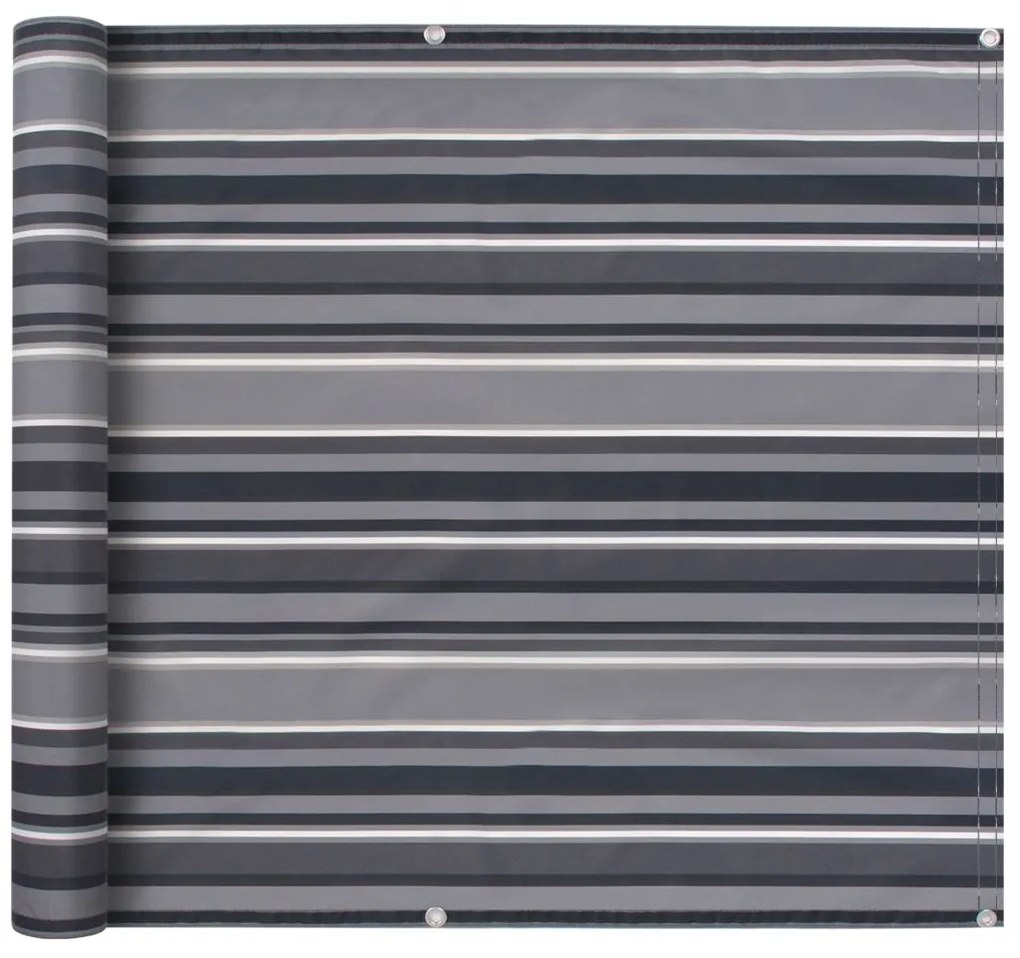 vidaXL Balkónová markíza z oxfordskej látky, 90x400 cm, pásikavá sivá