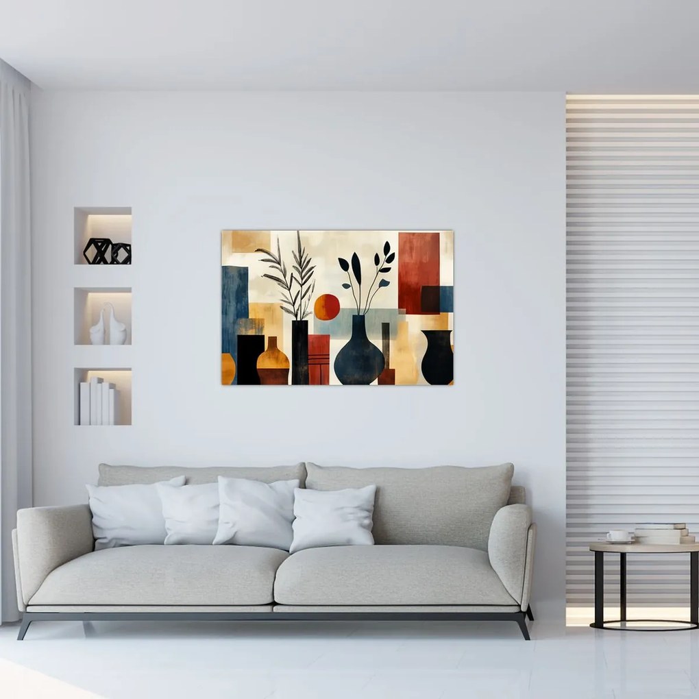 Obraz - Kubistické vázy (90x60 cm)