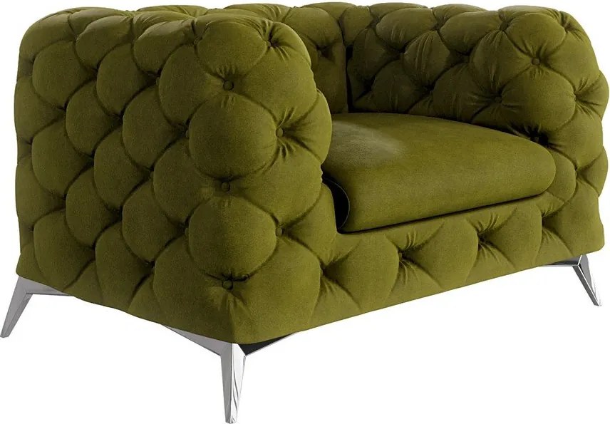 Zelené zamatové kreslo Chelsea – Ropez