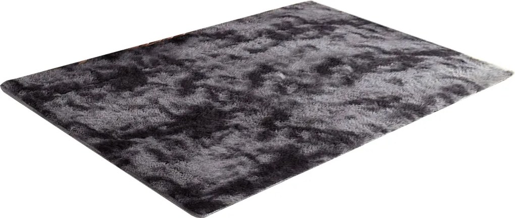 Tmavosivý shaggy koberec s ombre prechodom – obdĺžnikový Rozmer: 120x170 cm