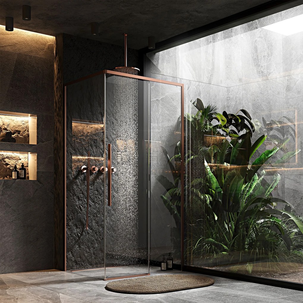 Rea, Sprchovací kút REA SOLAR - Copper Brush 100x80, KPL-96016