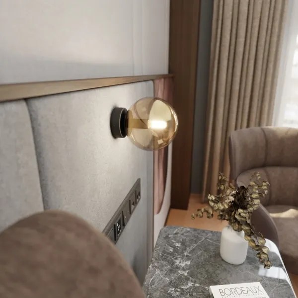 Nástenné svietidlo ROSSI 1xE14/10W/230V čierna/béžová