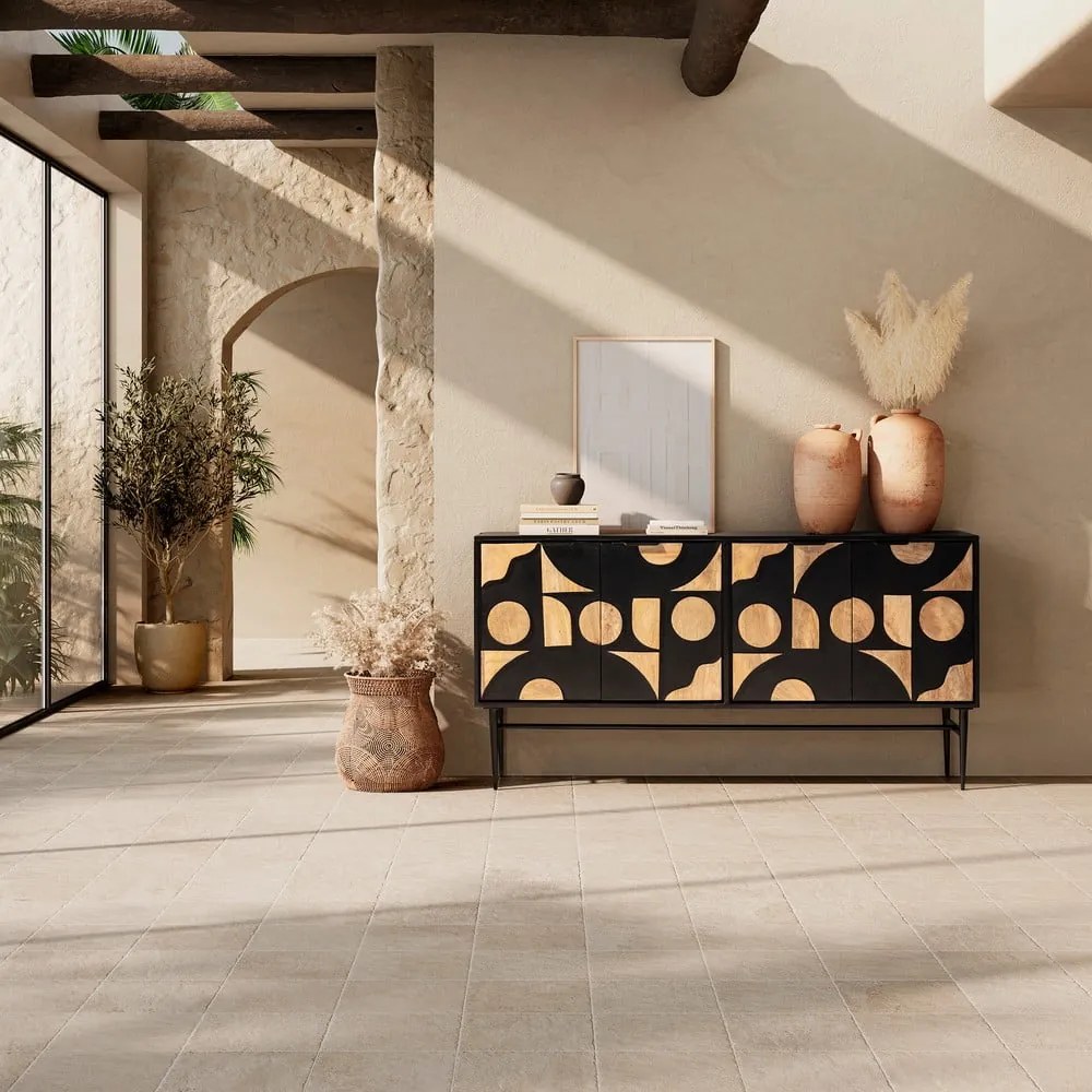 Čierna komoda z mangového dreva 175x90x40 cm Navya – MOME