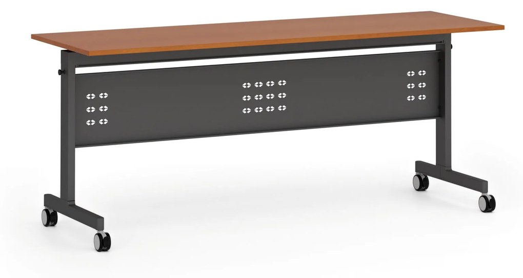 Mobilný stôl PRIMO MOBI, 1800 x 600 mm, čierna podnož, čerešňa
