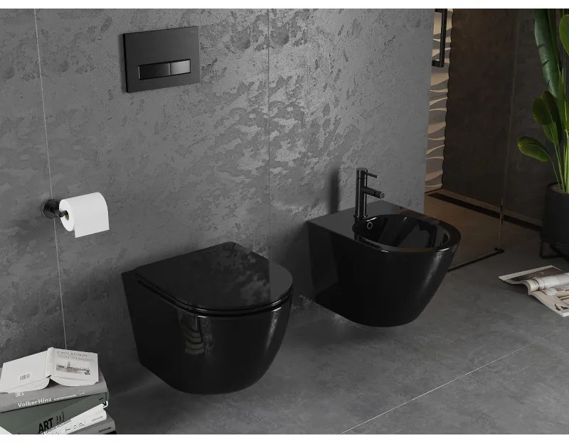 Mexen Lena, závesný bidet, čierna lesklá, 35224870