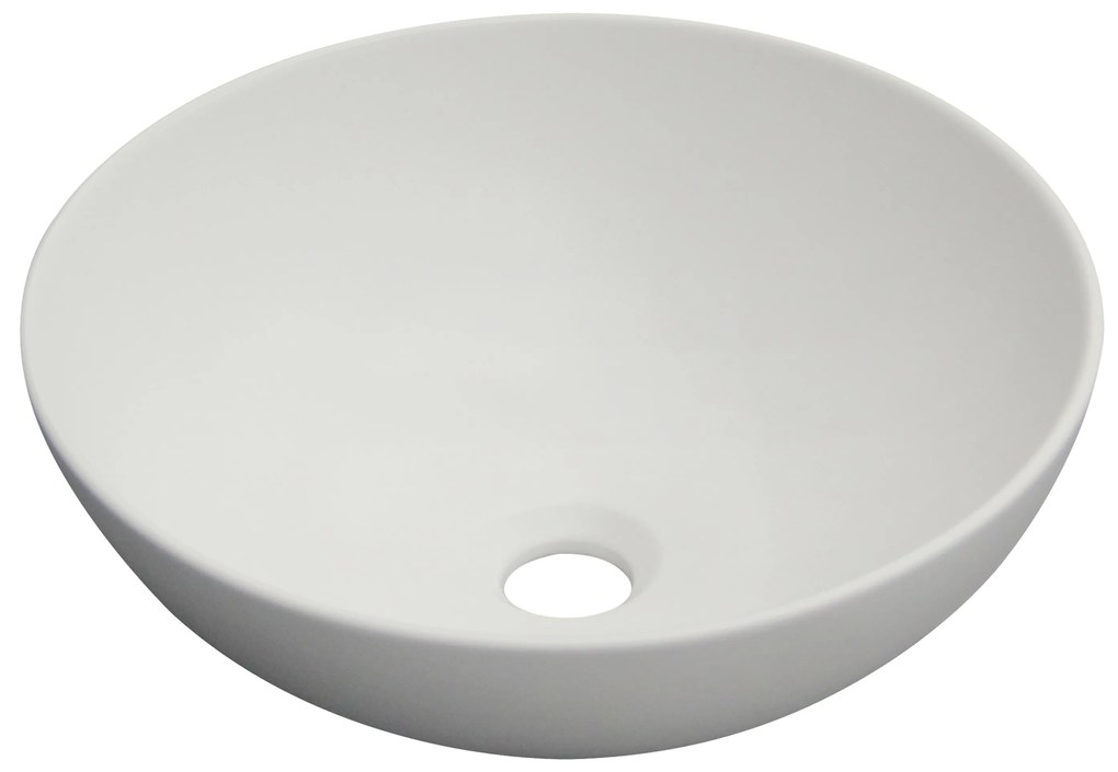Invena Tinos, keramické umývadlo na dosku 39,5x39,5x13,5 cm, biela matná, INV-CE-43-001-C