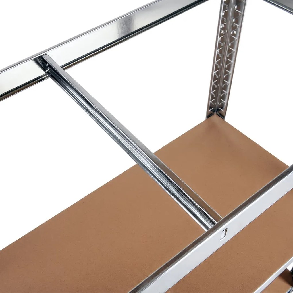 2x bezskrutkový kovový regál, 180x90x40 cm, 5x HDF polica, 175 kg na policu, zinok