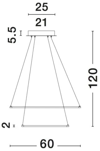 LED luster Aria 75W 60 chrome