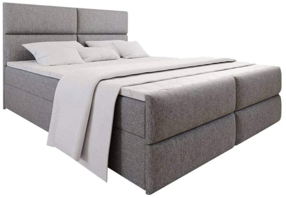 Čalúnená posteľ boxspring MULEN + topper, 180x200, sawana 21