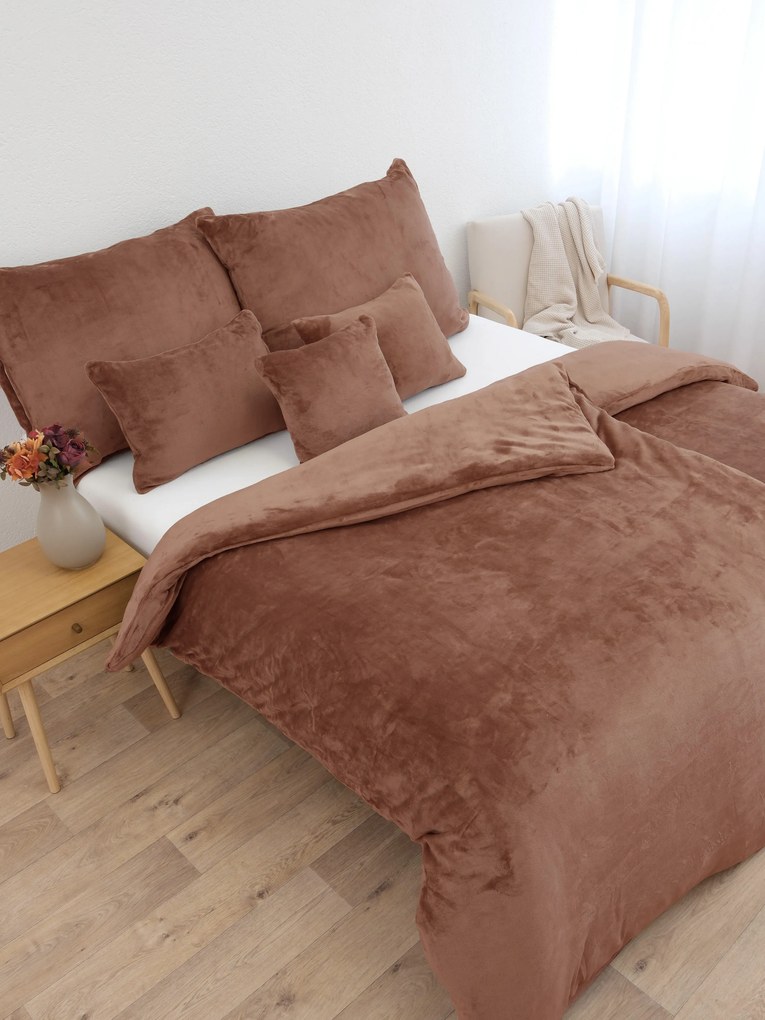 Francúzske obliečky mikroplyš Exclusive – Laura mocha mousse 220 × 200 cm, 2ks 70 x 90 cm