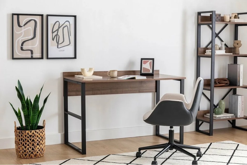 Pracovný stôl Rana Walnut and Black