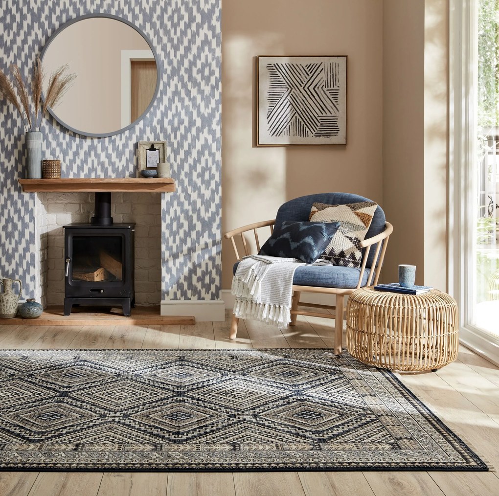 Flair Rugs, Kusový koberec Cooper Babylon Traditional Blue, 160x230, modrá, obývacia izba