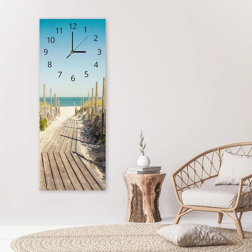 Gario Hodiny na stenu Cesta na slnečnú pláž Rozmery: 25 x 65 cm