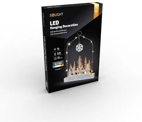 Solight LED závesná dekorácia Les s jeleňmi, 14x LED, 2x AA