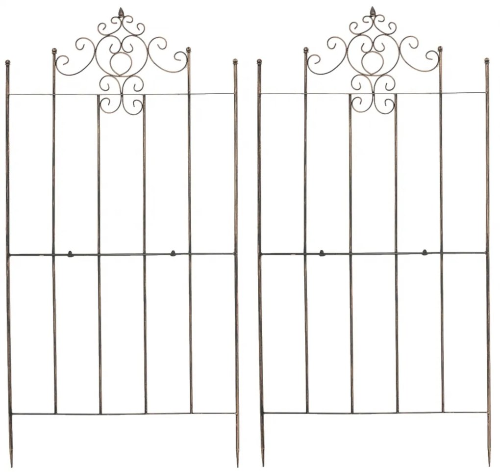 2x Mriežka na popínavé rastliny Paula - 180 x 85,5 cm - Bronzová