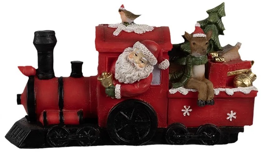 Christmas Decoration With LED Lighting Santa Claus 19x7x10 Cm Red Plastic Train - LED 19*7*10 cm