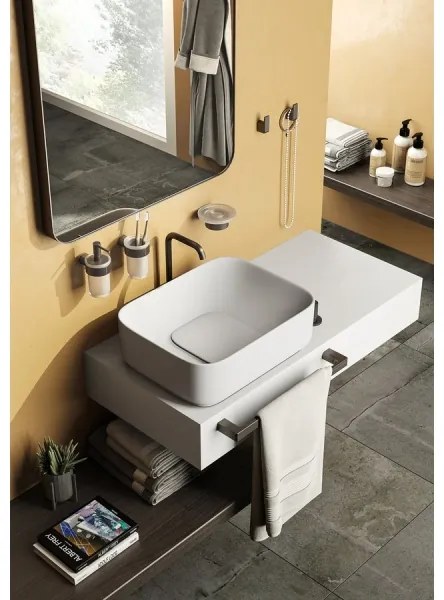 Gedy - Nástenná mydelnička PIRENEI mliečne sklo/metalická sivá