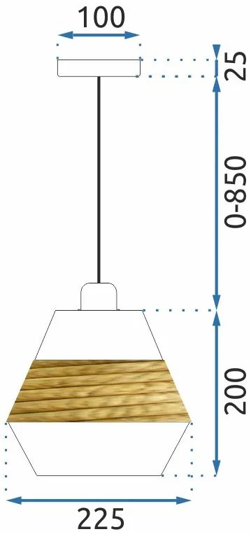 Toolight - Stropné svietidlo E27 60W APP989-1CP, hnedá-čierna, OSW-01047