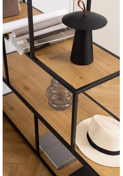 Knižnica SARON dub/čierna