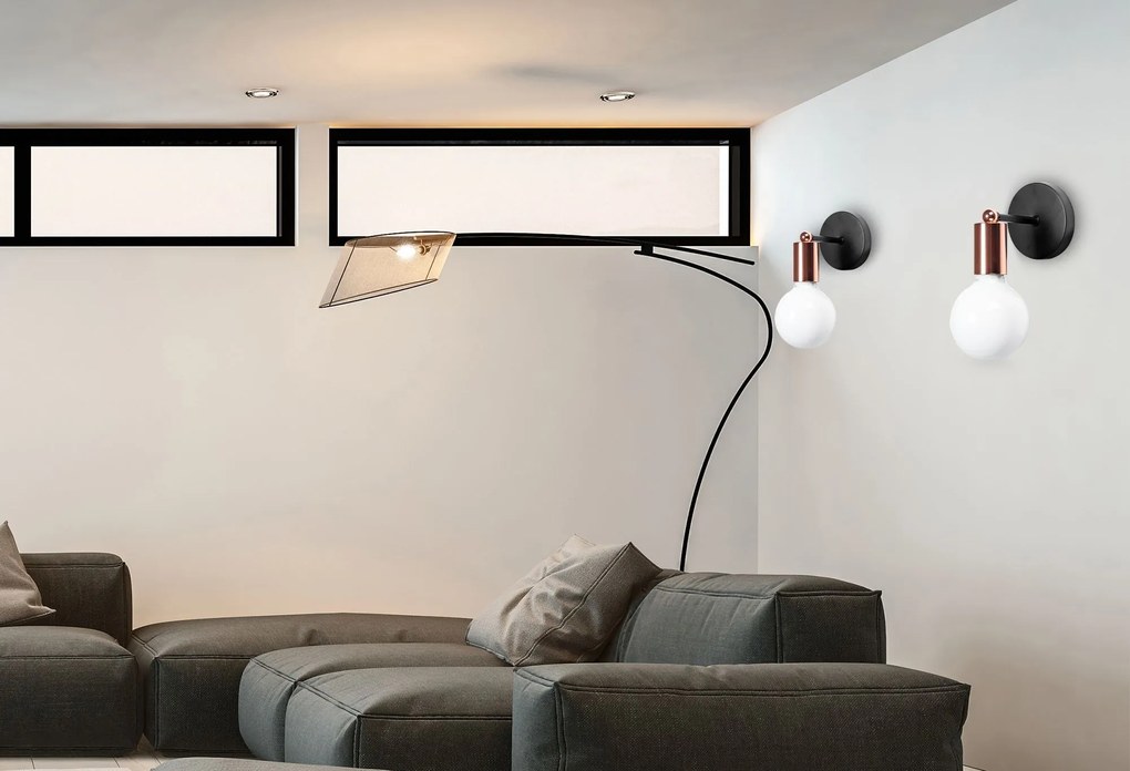 Toolight - kovová nástenná lampa E27 60W 392205, ružové-zlato, OSW-04019