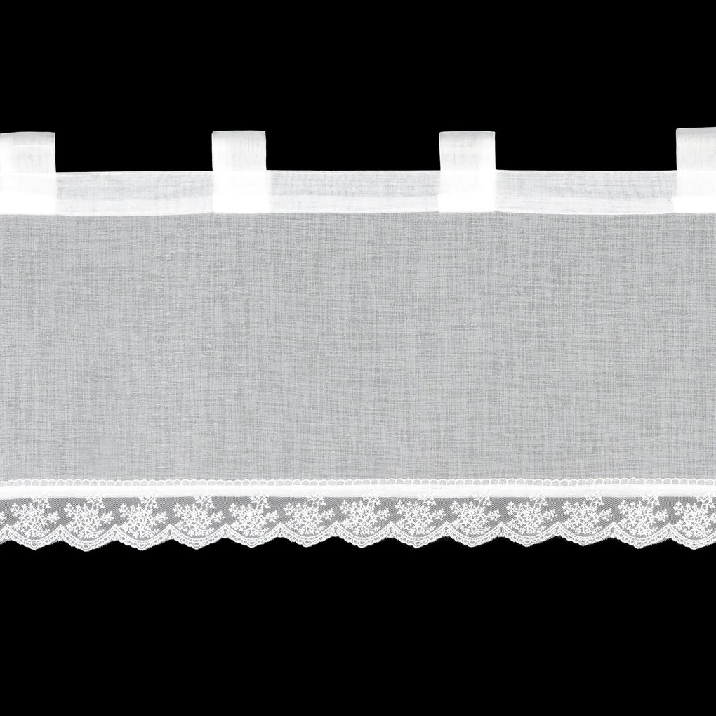 EUROFIRANY KRÁTKA ZÁCLONA NA PÚTKACH SUZAN 150X40 CM BIELA
